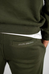 Forest Green AFLETE New Era tracksuit 001, joggers back pocket close up