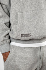Grey AFLETE New Era hoodie 002, kangaroo pocket and sleeve detail