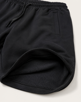 Black AFLETE Core cotton shorts 018, flat lay and interior detail