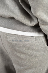Grey AFLETE New Era tracksuit 001, joggers back pocket close up