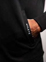 Black AFLETE Tech Series tracksuit 005, jacket pocket detail
