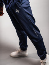 Midnight Blue AFLETE Tech Series tracksuit 005, joggers logo close up