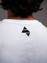 White AFLETE GYMAHOLIC gym tank top 013, back neck logo close up