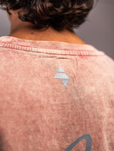 Clay Pink AFLETE Washed Essential oversized T-shirt 015, back signature close up