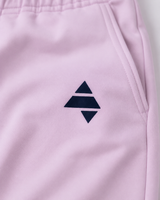 Rose Pink AFLETE Urban joggers 017, leg wordmark close up
