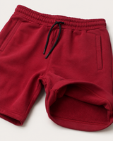 Red AFLETE Core cotton shorts 018, flat lay and interior detail